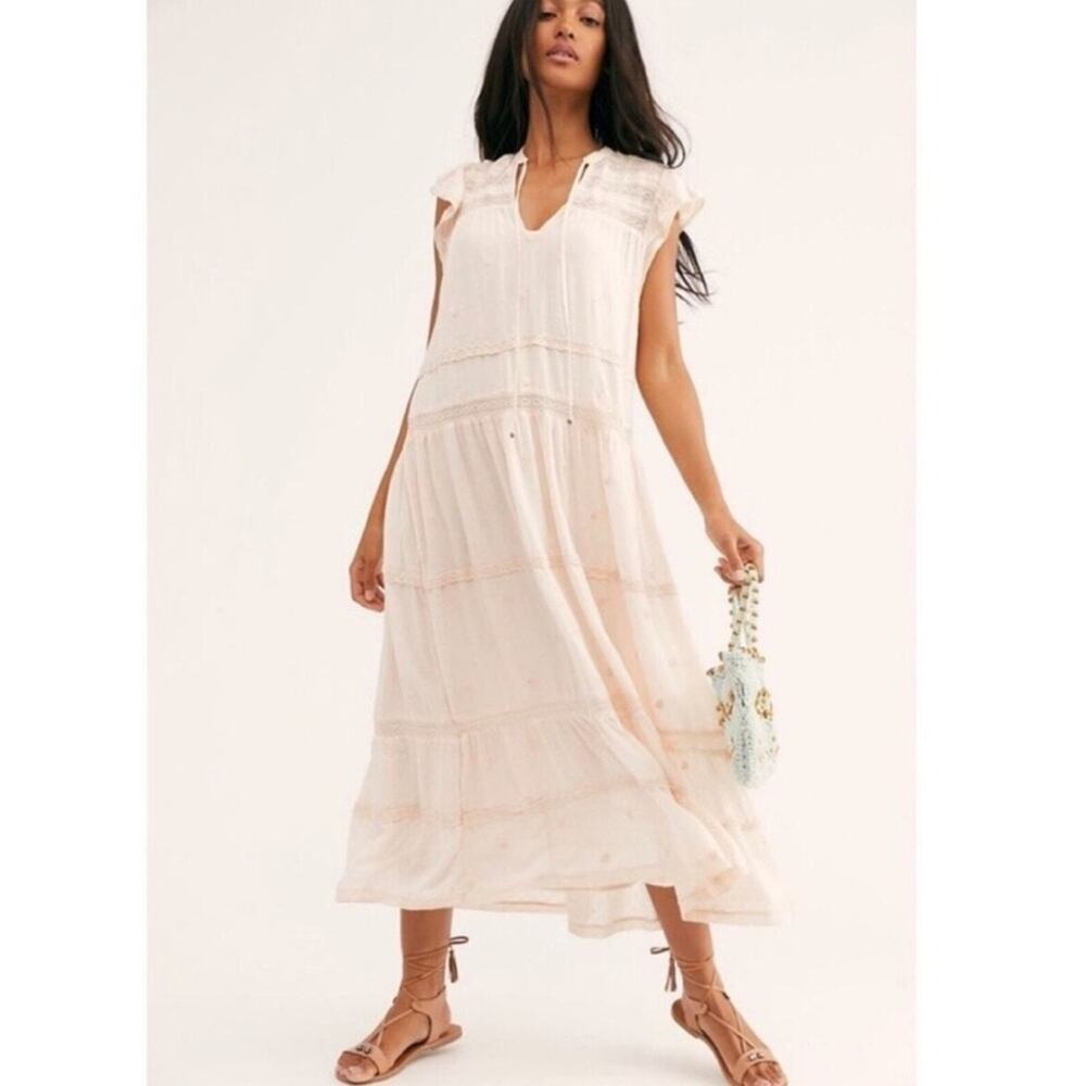 Free People Midnight Midi Maxi Dress Light Pink Women’s Size S